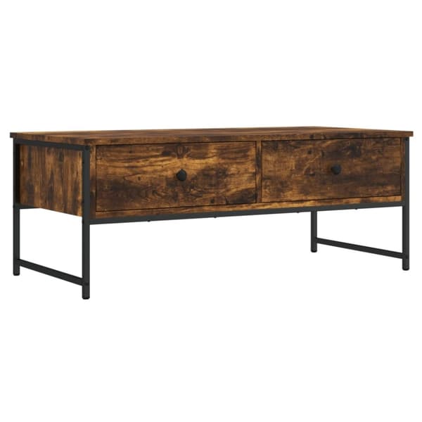 vidaXL Soffbord rökfärgad ek 101x49x39,5 cm konstruerat trä