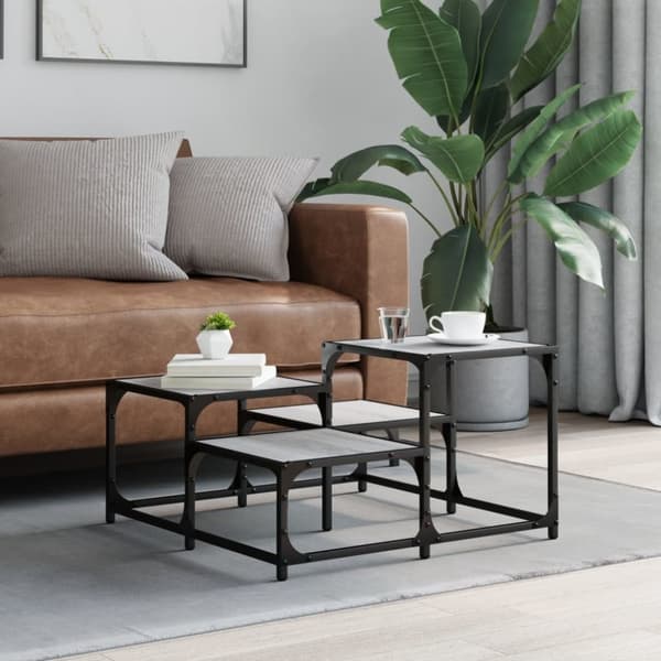 vidaXL Soffbord grå sonoma 68x68x40 cm konstruerat trä