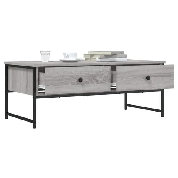 vidaXL Soffbord grå sonoma 101x49x39,5 cm konstruerat trä