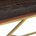Miniatyrbild 8 av 9: vidaXL Soffbord guld rostfritt stål och massivt trä
