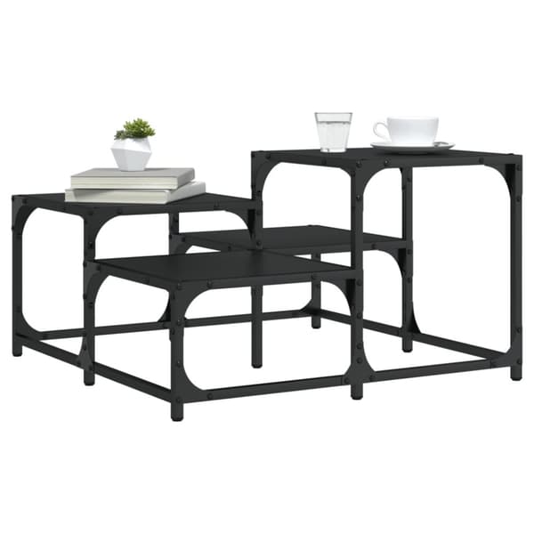 vidaXL Salongbord svart 68x68x40 cm konstruert tre
