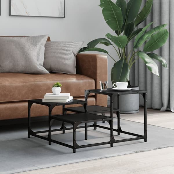 vidaXL Salongbord svart 68x68x40 cm konstruert tre