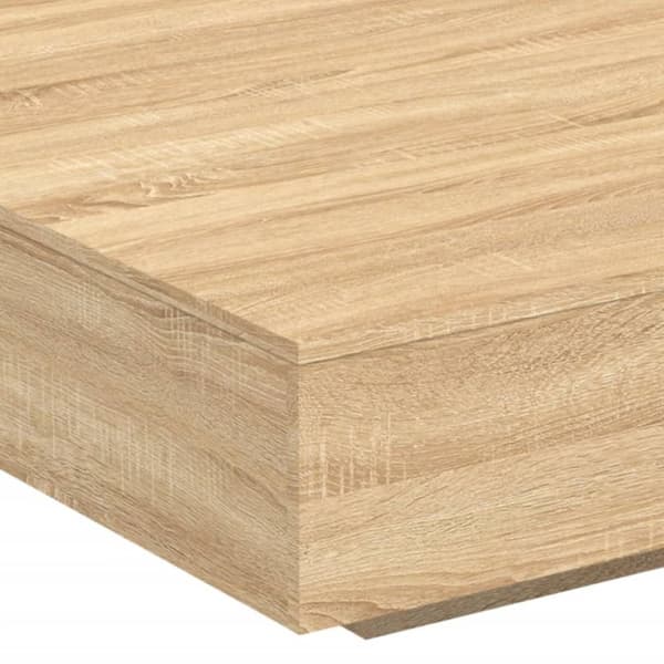 vidaXL Soffbord med LED sonoma-ek 100x100x31 cm