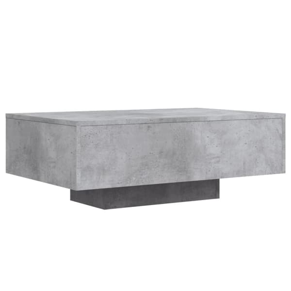 vidaXL Salongbord med LED-lys betonggrå 85x55x31 cm