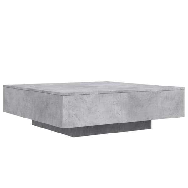 vidaXL Salongbord med LED-lys betonggrå 100x100x31 cm