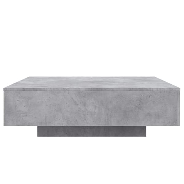 vidaXL Salongbord med LED-lys betonggrå 100x100x31 cm