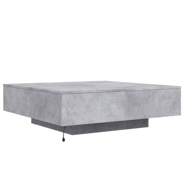 vidaXL Salongbord med LED-lys betonggrå 100x100x31 cm