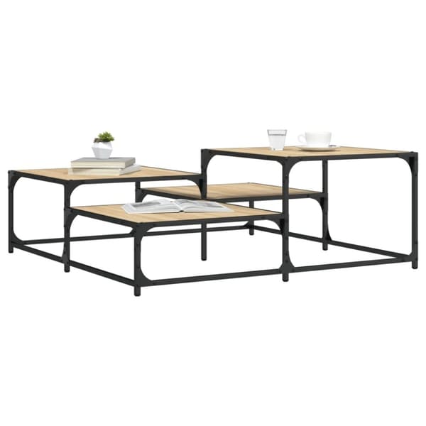 vidaXL sofabord 107x107x40 cm konstrueret træ sonoma-eg