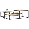 Miniatyrbillede 9 af 9: vidaXL sofabord 107x107x40 cm konstrueret træ sonoma-eg
