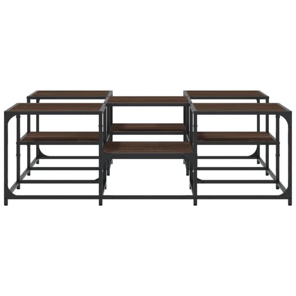 vidaXL Sohvapöytä ruskea tammi 121x121x40 cm tekninen puu