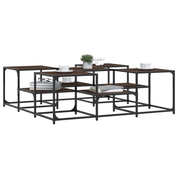 vidaXL Salongbord røkt eik 121x121x40 cm konstruert tre