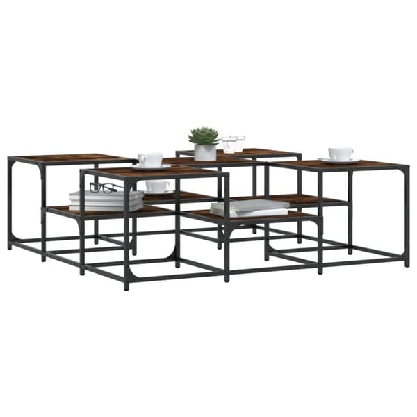 vidaXL Salongbord røkt eik 121x121x40 cm konstruert tre