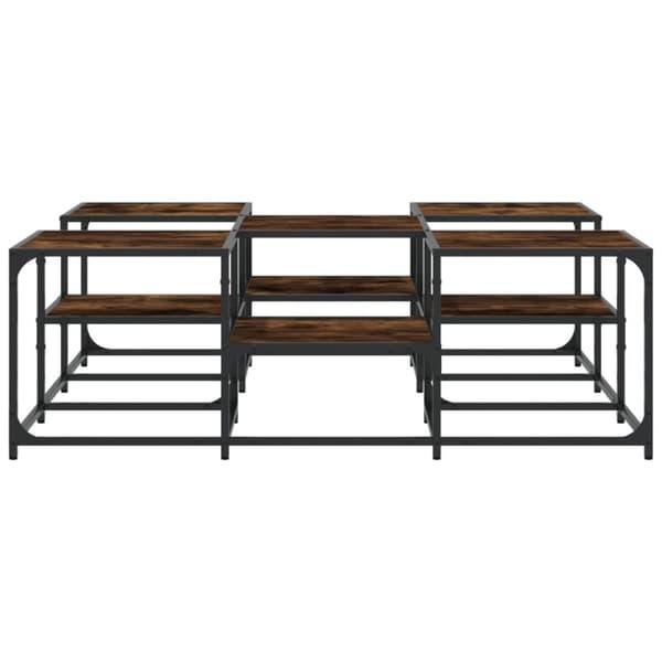 vidaXL Salongbord røkt eik 121x121x40 cm konstruert tre