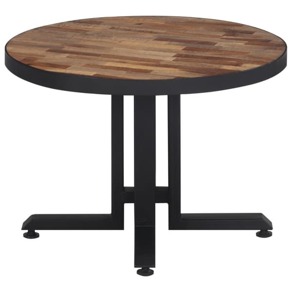 vidaXL sofabord Ø55x40 cm rundt massivt genbrugsteak