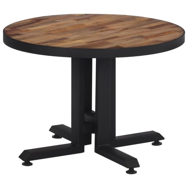 vidaXL sofabord Ø55x40 cm rundt massivt genbrugsteak
