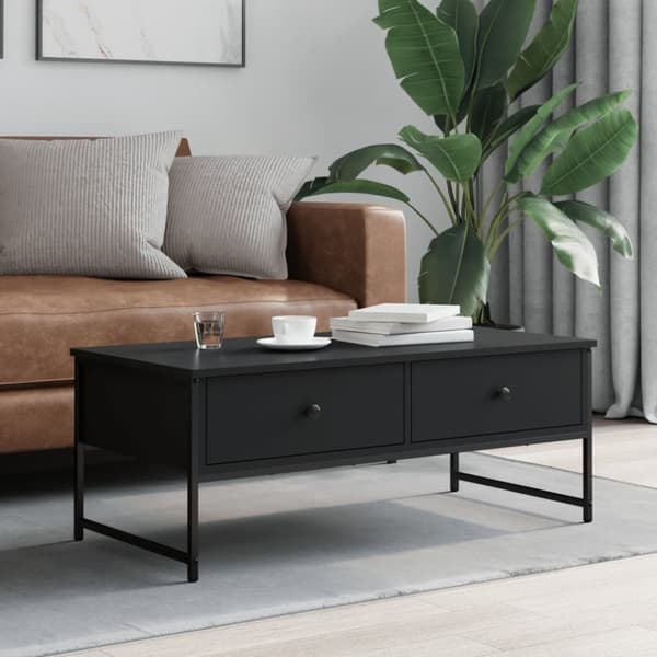 vidaXL sofabord 101x49x39,5 cm konstrueret træ sort