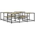 Miniatyrbilde 6 av 10: vidaXL Salongbord Sonoma eik 121x121x40 cm konstruert tre