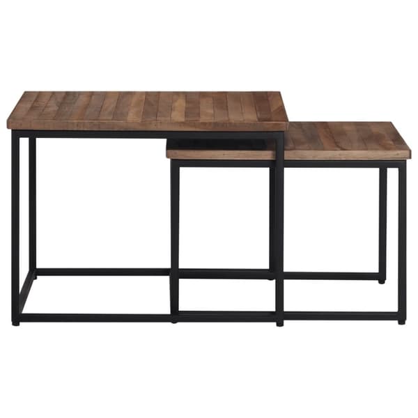 vidaXL Stablebare sofabord 2 stk heltre teak