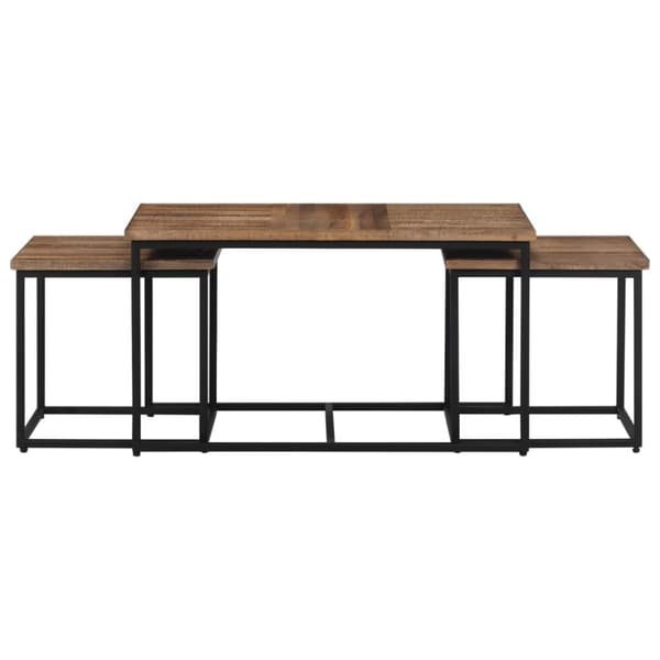 vidaXL Satsbord 3 delar massiv teak