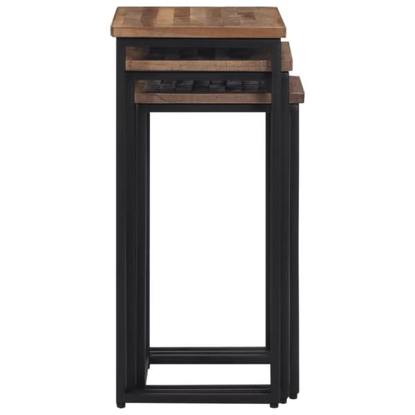 vidaXL Satsbord 3 delar massiv teak