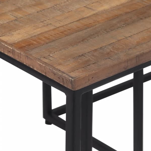 vidaXL Satsbord 3 delar massiv teak