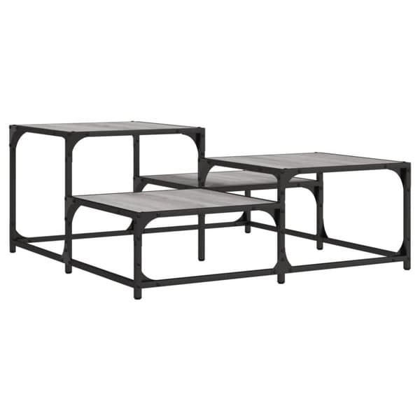 vidaXL Sohvapöytä harmaa Sonoma 87,5x87,5x40 cm tekninen puu
