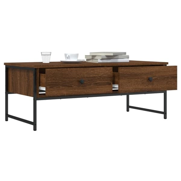 vidaXL Sohvapöytä ruskea tammi 101x49x39,5 cm tekninen puu