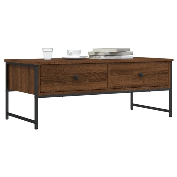 vidaXL Sohvapöytä ruskea tammi 101x49x39,5 cm tekninen puu