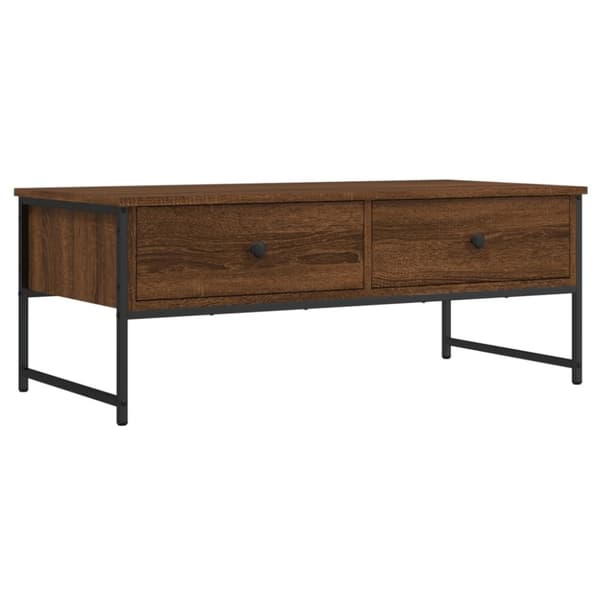 vidaXL Sohvapöytä ruskea tammi 101x49x39,5 cm tekninen puu