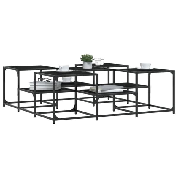 vidaXL sofabord 121x121x40 cm konstrueret træ sort