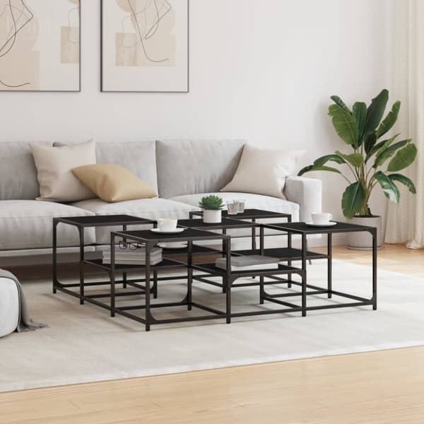 vidaXL sofabord 121x121x40 cm konstrueret træ sort