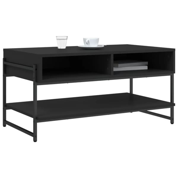 vidaXL Soffbord svart 90x50x45 cm konstruerat trä