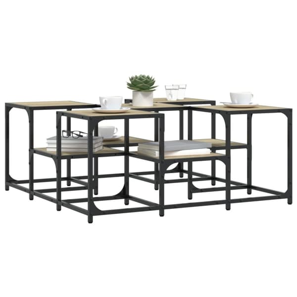 vidaXL sofabord 91x91x40 cm konstrueret træ sonoma-eg