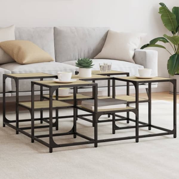 vidaXL sofabord 91x91x40 cm konstrueret træ sonoma-eg