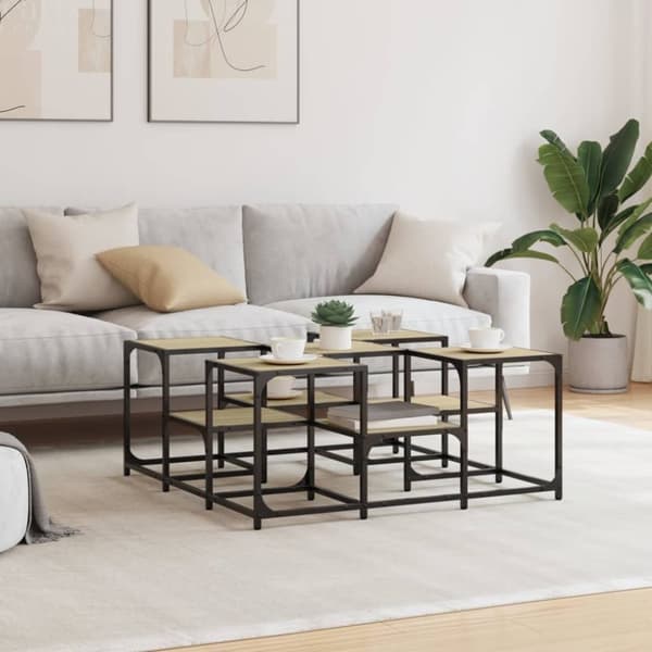 vidaXL sofabord 91x91x40 cm konstrueret træ sonoma-eg