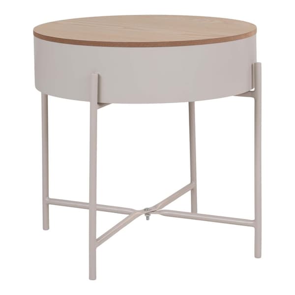 Sisco sofabord , hjørnebord Ø40cm beige, grå.