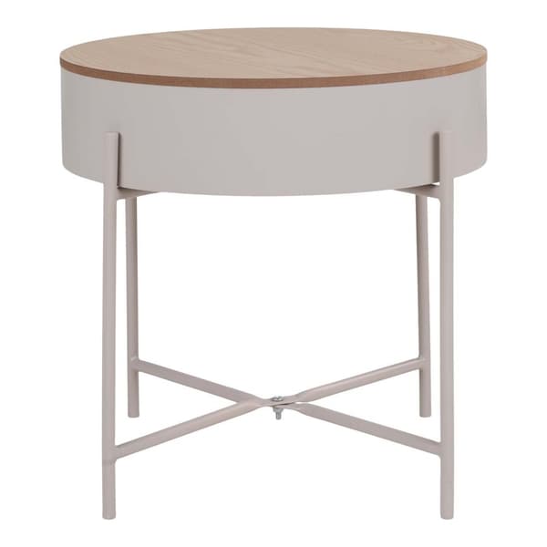 Sisco sofabord , hjørnebord Ø40cm beige, grå.