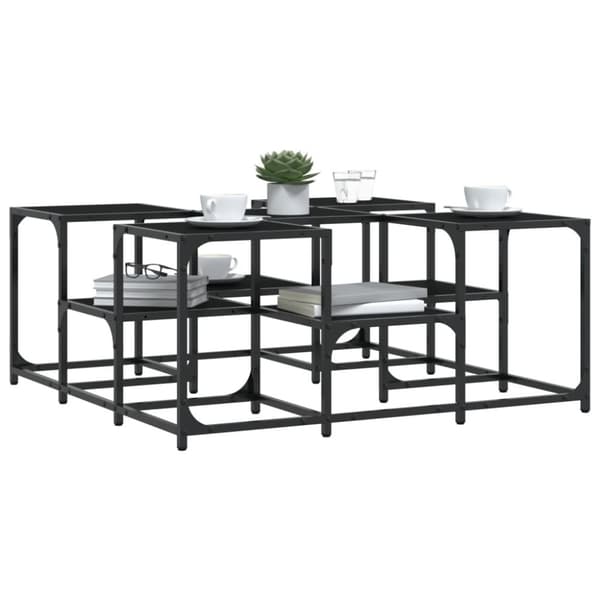 vidaXL Sohvapöytä musta 91x91x40 cm tekninen puu