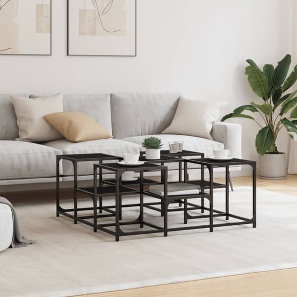 vidaXL Soffbord svart 91x91x40 cm konstruerat trä