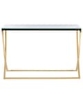 Miniatyrbilde 4 av 6: Konsollbord med glassplate og gullfarget ramme i rustfritt stål Glamour stil Chic blank finish