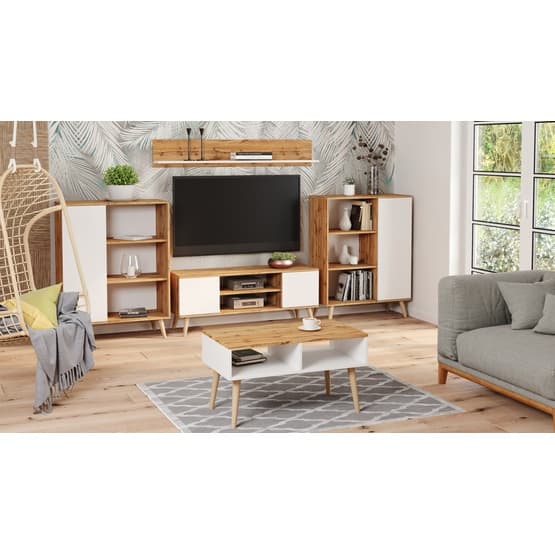 Tv Bord Sandi Hvid Og Brun