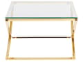 Miniatyrbild 5 av 7: Soffbord med Bordsskiva i Glas Guld Rostfritt Stål Glamour Stil Chic Blank Finish Vardagsrum