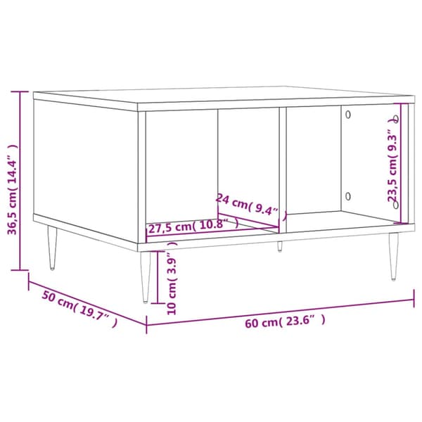 Soffbord sonoma-ek 60x50x36,5 cm konstruerat trä