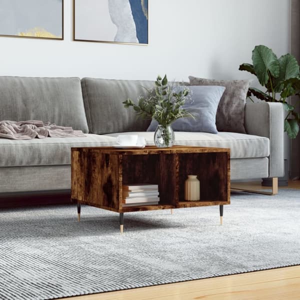 Soffbord rökfärgad ek 60x50x36,5 cm konstruerat trä
