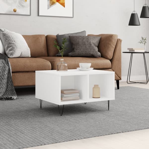 Soffbord vit 60x50x36,5 cm konstruerat trä