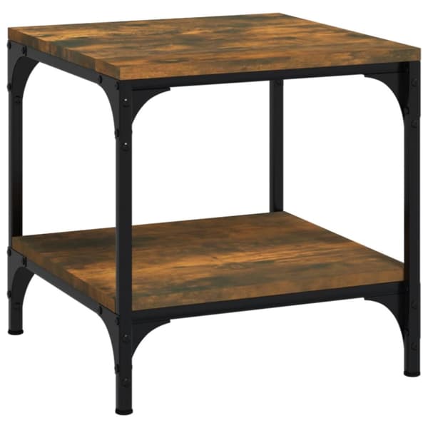 Soffbord 2 st rökfärgad ek 40x40x40 cm konstruerat trä