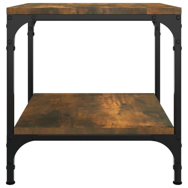Soffbord 2 st rökfärgad ek 40x40x40 cm konstruerat trä