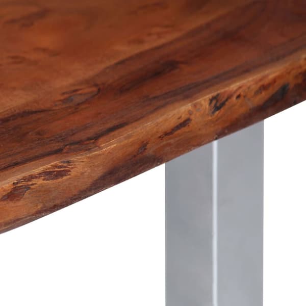 Soffbord med levande kanter 115x60x40 cm massivt akaciaträ