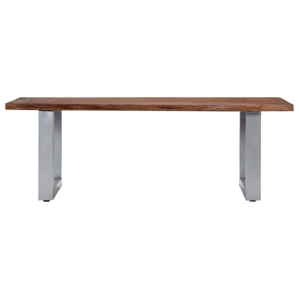Soffbord med levande kanter 115x60x40 cm massivt akaciaträ