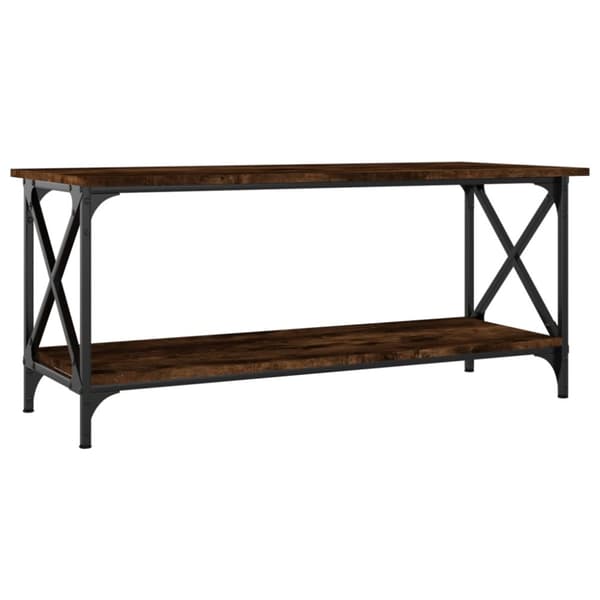 Soffbord rökfärgad ek 100x45x45 cm konstruerat trä och järn